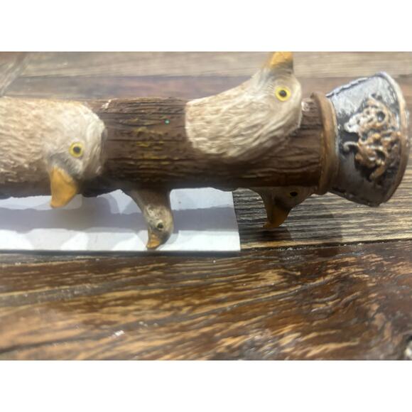 12” Bowie Stainless Knife w/ Painted Bald Eagles on Blade & carved on Handle - Picture 5 of 9